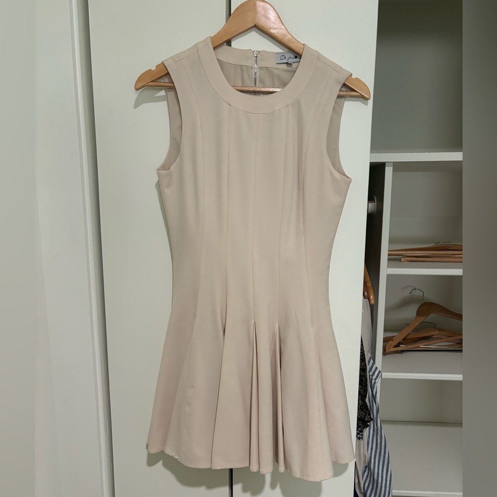 Mini Dress, Fit and Flare | Beige